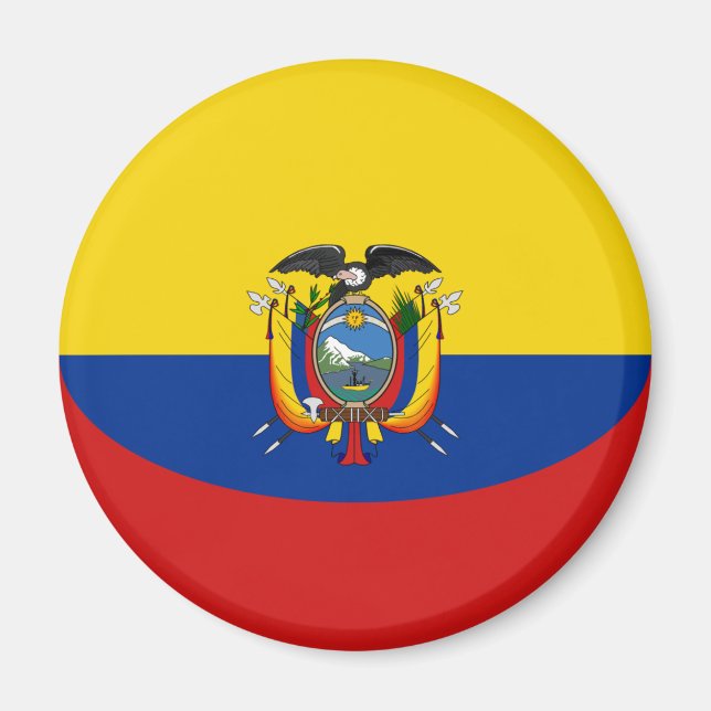 Íman Equador: Fisheye Flag Magnet (Frente)