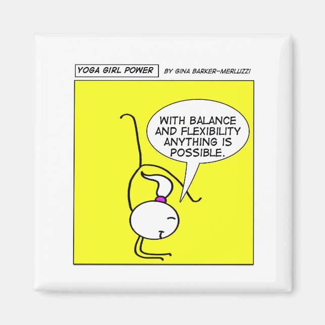 Íman "Equilíbrio e flexibilidade", diz Yoga Girl Power (Frente)