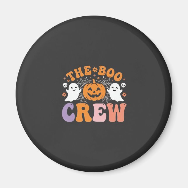 Íman Equipe Assustadora de Halloween com Fantasma e Abó (Frente)