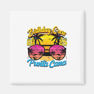 Íman Equipe de Aniversário Punta Retro Cana 2025 Pôr do