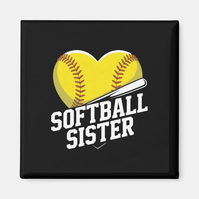 Íman Equipe de Apoio Irmã de Softbol Para Meninas Fa (Frente)