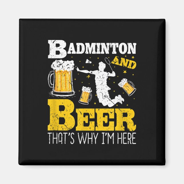 Íman Equipe de Badminton de Bebida de Cerveja  (Frente)