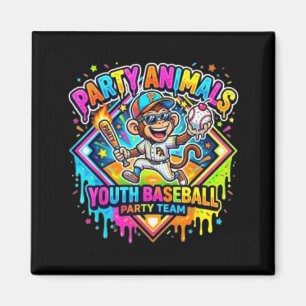 Íman Equipe de beisebol juvenil de animais de festa div