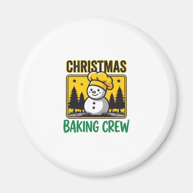 Íman Equipe de Confeitaria de Natal Boneco de Neve Desi (Frente)