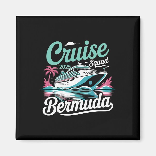 Íman Equipe de Cruzeiro das Bermudas 2025 Férias de Ver (Frente)