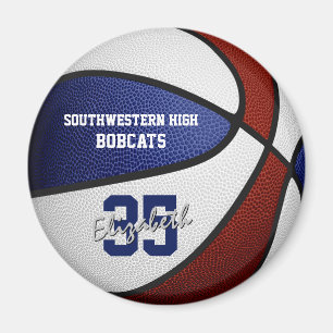 Íman equipe de maroon azul colore moças basquetebol mas