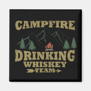 Íman equipe de whiskey do bebendo de campfire