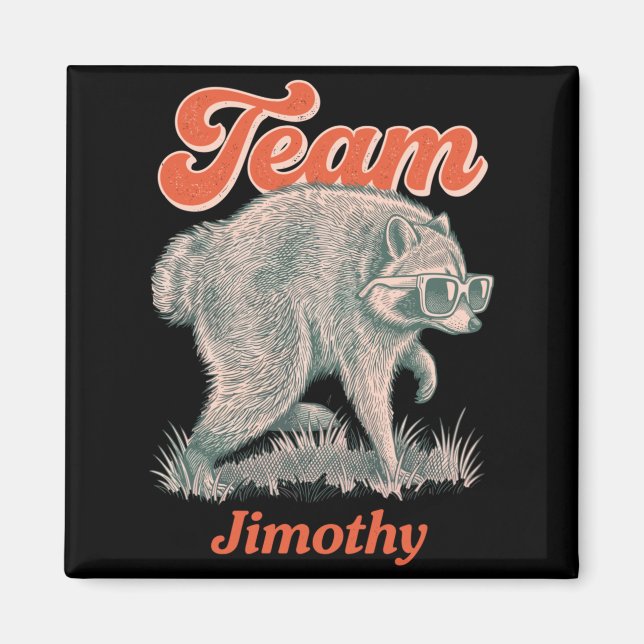 Íman Equipe do Lixo Engraçado do Mapache Jimothy Mascul (Frente)