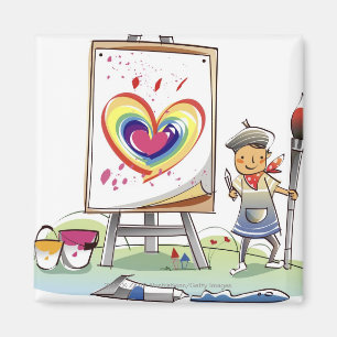 Íman Equipe guardarar um pincel e uma posição por uma