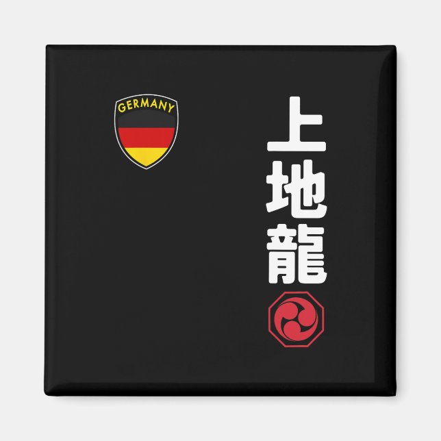 Íman Equipe Karate Uechi Ryu Bandeira Alemã Japonesa (Frente)