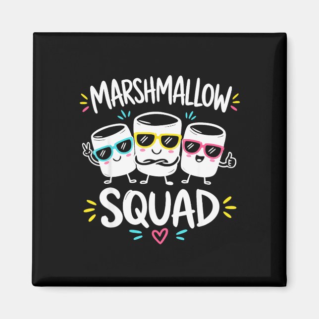 Íman Equipe marshmallow fogueira familiar  (Frente)