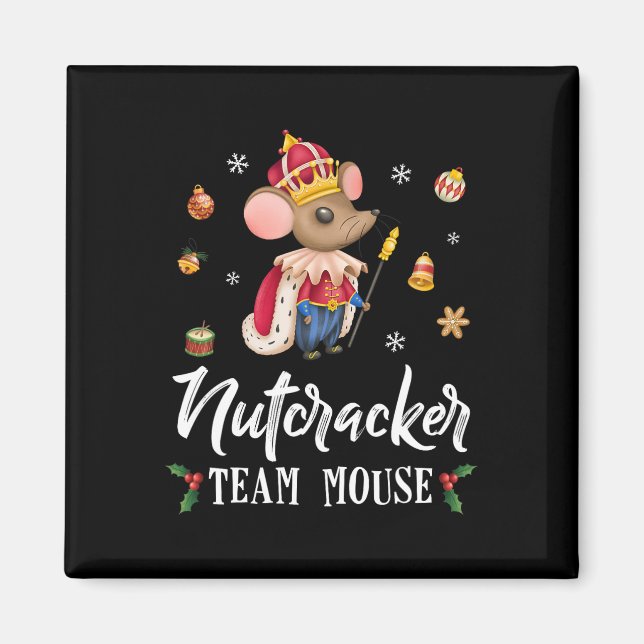 Íman Equipe Mouse Nutcracker Dança de Natal Diversão So (Frente)