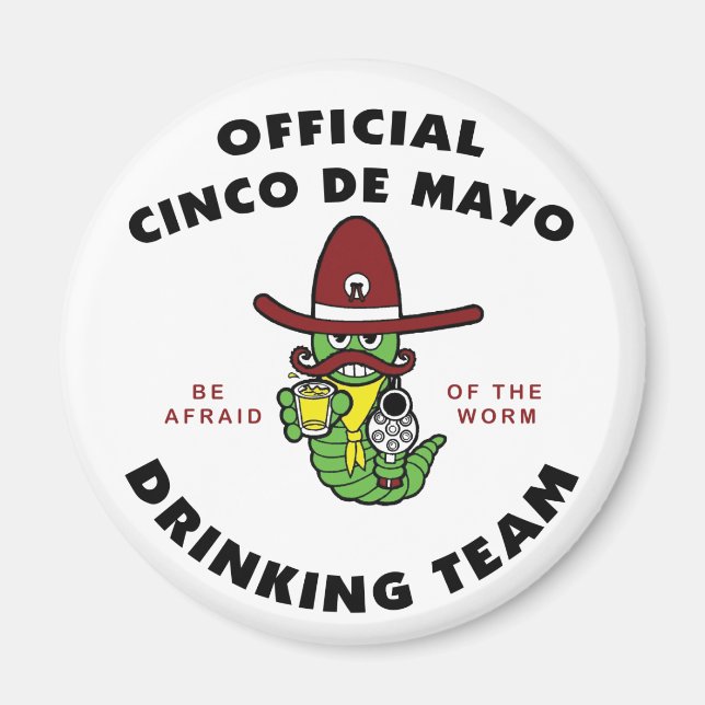 Íman Equipe Oficial de Bebendo Cinco de Mayo (Frente)