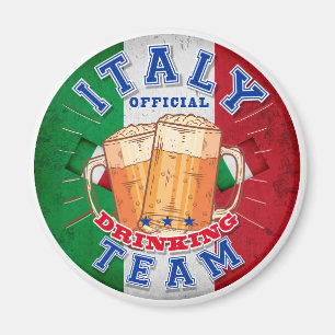 Íman Equipe Oficial de Bebida da Itália. Cerveja engraç