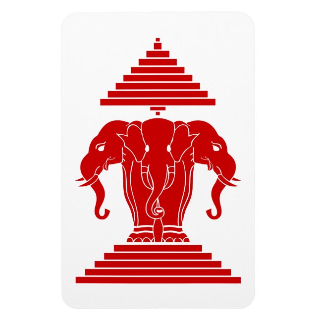 Íman Erawan Three Headed Elephant Lao / Laos Flag (Vertical)