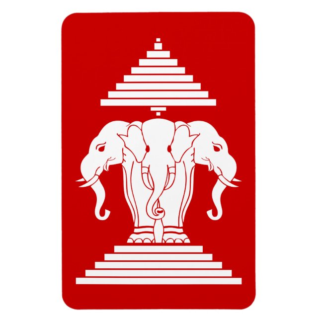 Íman Erawan Three Headed Elephant Lao / Laos Flag (Vertical)