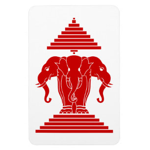 Íman Erawan três dirigiu o Lao do elefante/bandeira de
