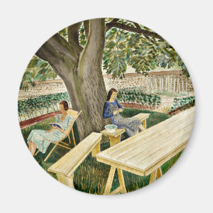 Íman Eric Ravilious - Duas Mulheres em um Jardim, belas