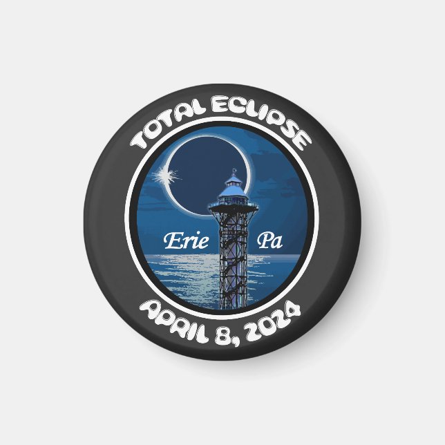 Íman Erie Pensilvânia Total Solar Eclipse abril de 2024 (Frente)