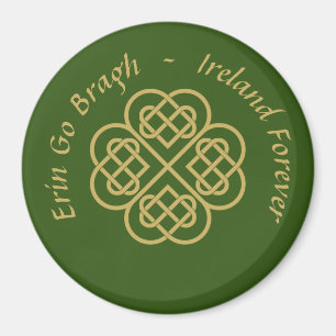 Íman Erin Go Bragh Dourado Celta Shamrock