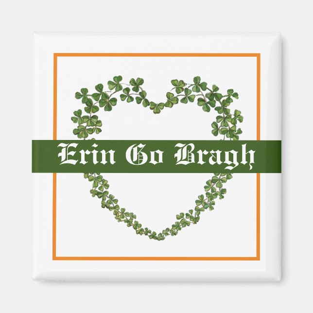 Íman Erin Go Bragh Shamrock Heart (Frente)