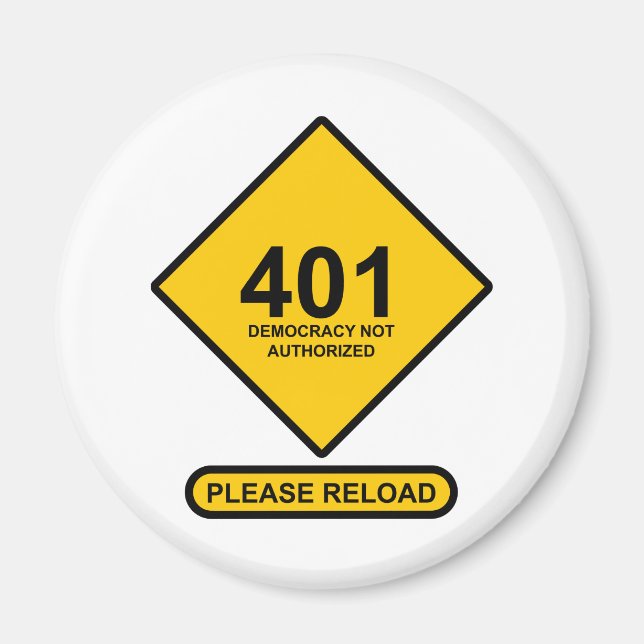 Íman Erro 401: Democracia não autorizada (Frente)