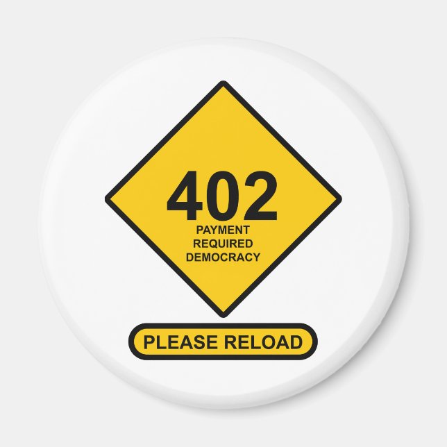 Íman Erro 402: Democracia necessária ao pagamento (Frente)