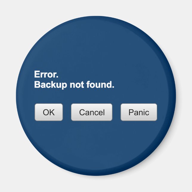 Íman Erro. Backup não encontrado. OK- Cancelar - Imagem (Frente)