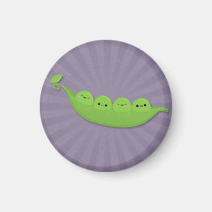 Íman Ervilhas de Kawaii em um vagem em Starburst roxo