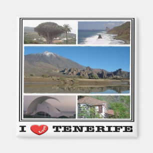 Íman ES - Espanha - Tenerife - Eu Amo. Mosaico de Colag