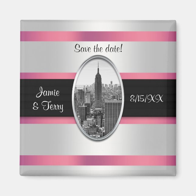 Íman ESB Salve o Dia Branco Rosa (Frente)