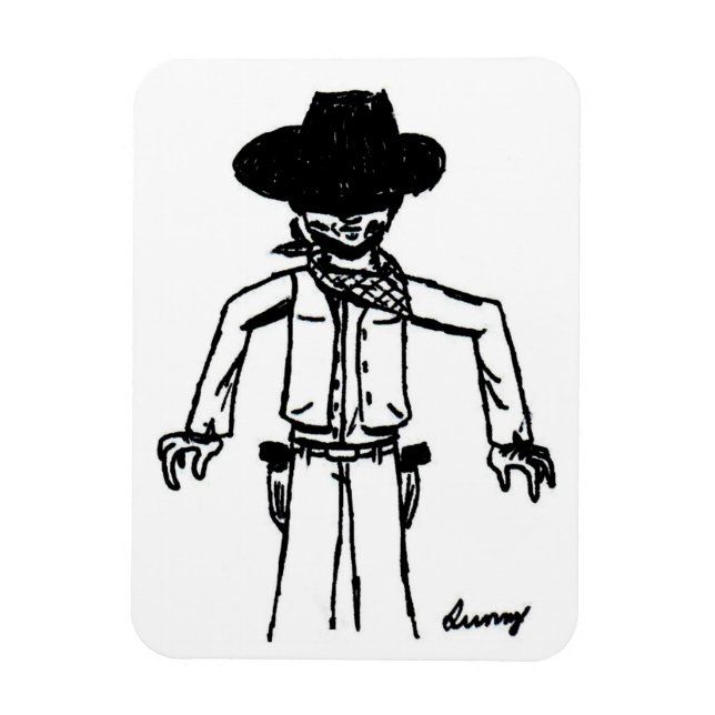 Íman Esboço Cowboy Magnet Flexível (Vertical)