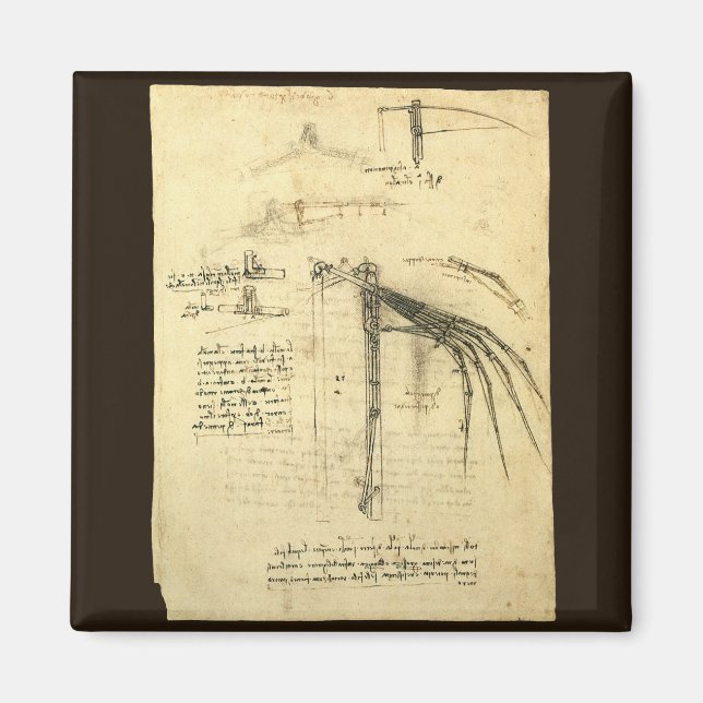 Íman Esboço da Ala de Leonardo da Vinci sobre Máquina V (Frente)