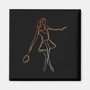 Íman Esboço de Jogadora de Badminton Feminina Jogo de P