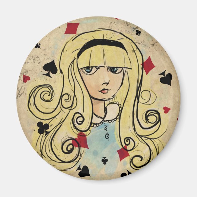 Íman Esboço em Aquarela Alice (Frente)