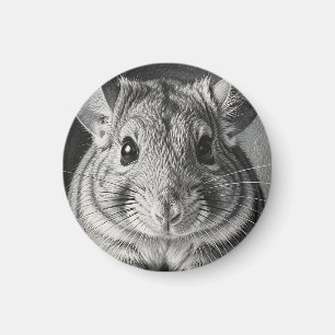 Íman Esboço Realista de Retrato de Chinchila