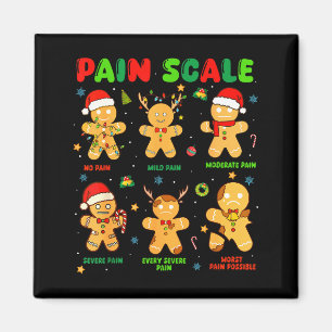 Íman Escala de Dor Gingerbread Man Engraçado Natal Enfe