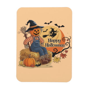 Íman Escarneiro Pumpkin Halloween Rustic Vibs Art