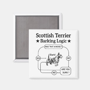 Íman Escocês Terrier Barking Logic Funny Dog Sarcastic
