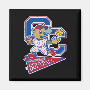 Íman Escola Secundária Cherry Creek Softll Com Mascote