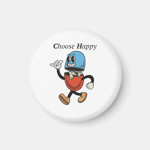 Íman Escolha feliz com design de personagem de ranhura