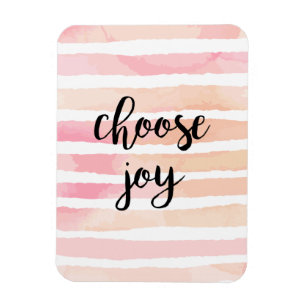 Íman Escolha Joy Inspirational Quote Watercolor Rosa