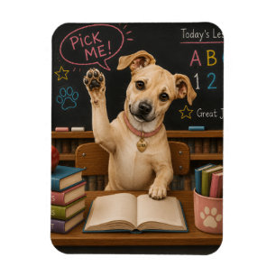 Íman Escolha Me! Cachorro Cute da Escola Levanta Pata