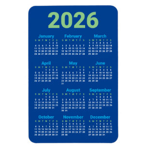 Íman Escolha suas próprias cores   Ímã de Calendário 20
