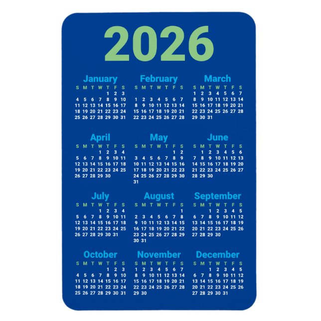 Íman Escolha suas próprias cores | Ímã de Calendário 20 (Vertical)