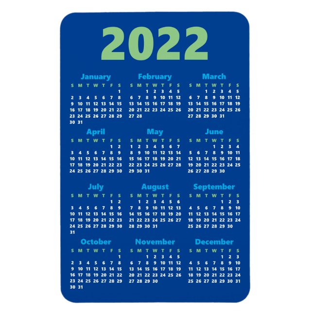 Íman Escolha suas próprias cores | Íman Calendário 2022 (Vertical)