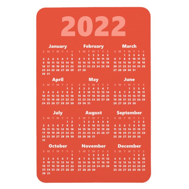 Íman Escolha suas próprias cores | Íman Calendário 2022 (Vertical)
