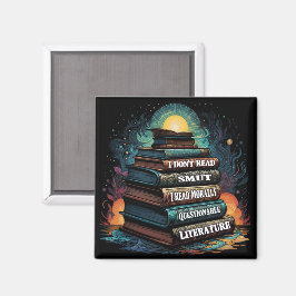 Íman Escolhas de Livros Humor Quadrado 