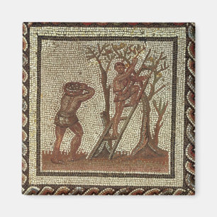 Íman Escolhendo a fruta, mosaico romano