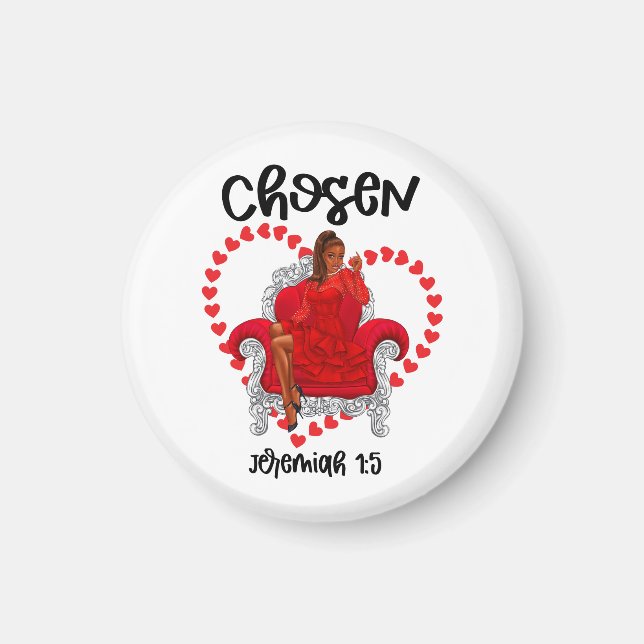 Íman Escolhido Jeremiah 1:5 Namorados Galentines Dia De (Frente)